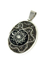 Handmade Black Crystal Oval Pendant #7011D